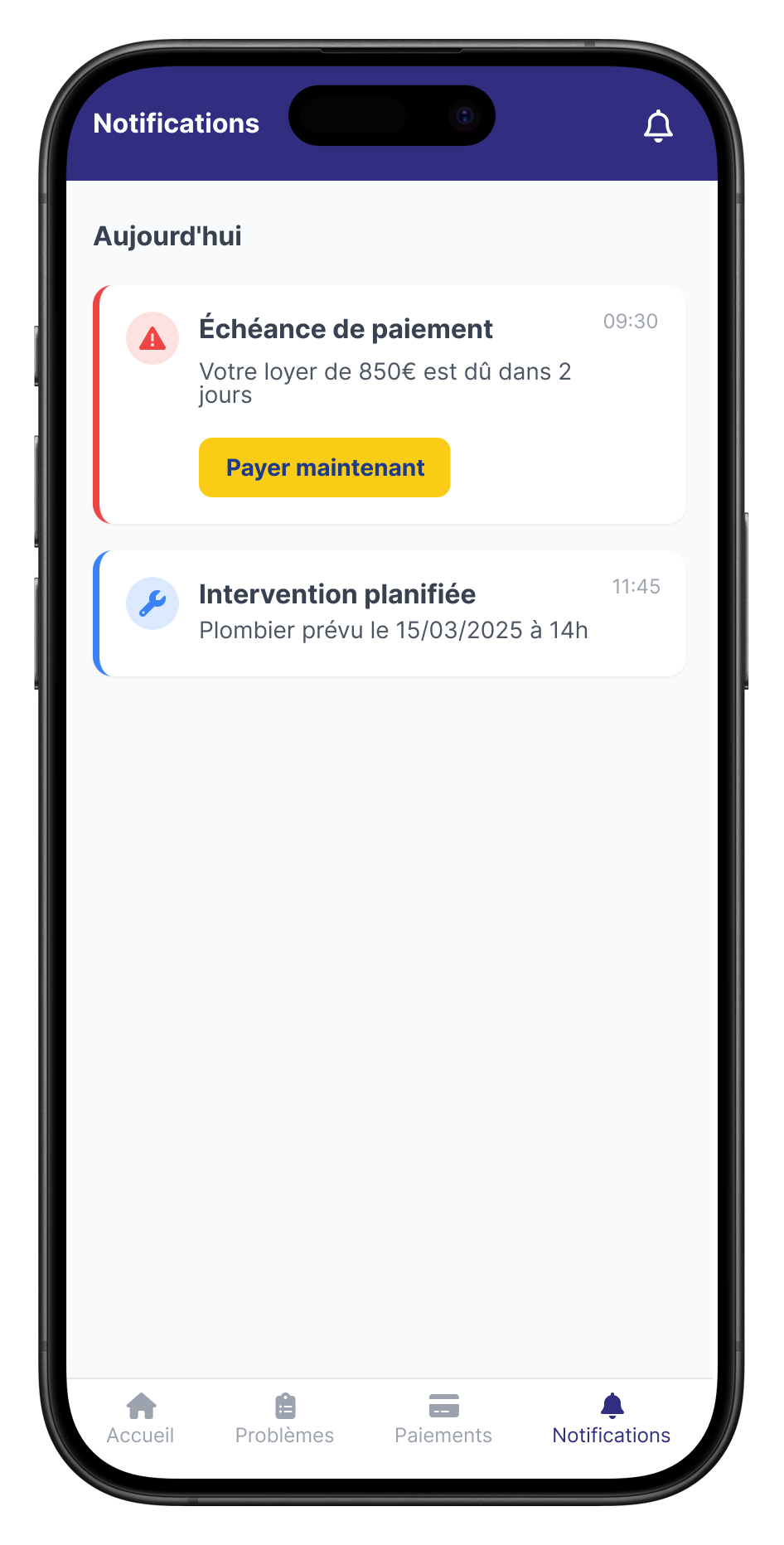 Notifications locataire